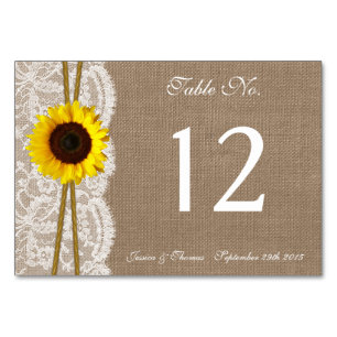 The Rustic Sunflower Wedding Collection Table Number