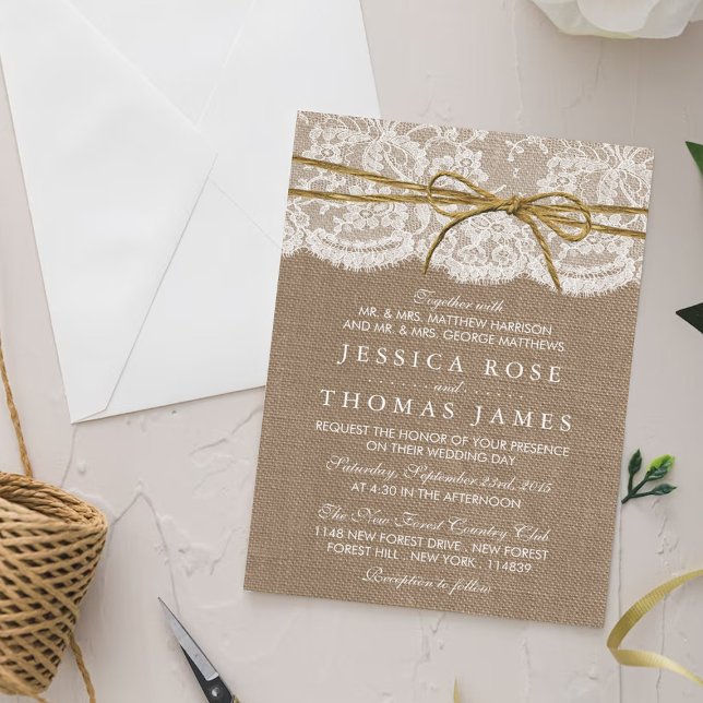 The Rustic Twine Bow Wedding Collection Invitation (Creator Uploaded)