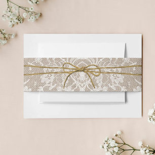 The Rustic Twine Bow Wedding Collection Invitation Belly Band