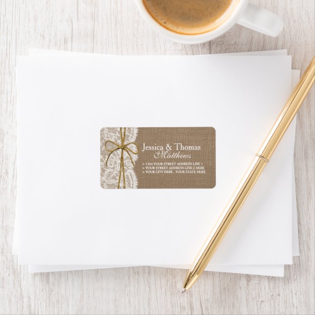 The Rustic Twine Bow Wedding Collection Label (Insitu)