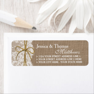 The Rustic Twine Bow Wedding Collection Return Address Label