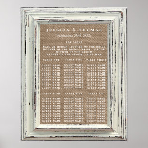 The Rustic White Frame & Burlap Wedding Collection Poster