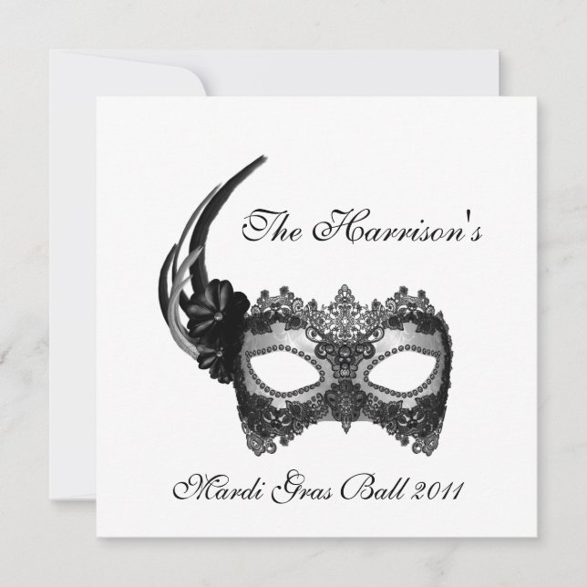 "The ______'s Mardi Gras Ball 2011" Invitation (Front)