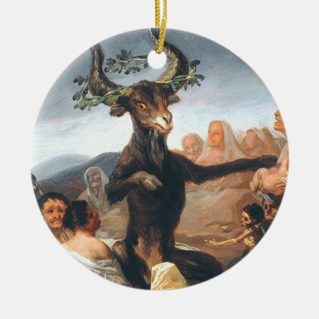 The Sabbath Of Witches Francisco Goya Ceramic Ornament (Front)