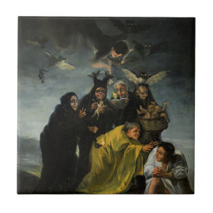 The Sabbath Of Witches Francisco Goya Ceramic Tile