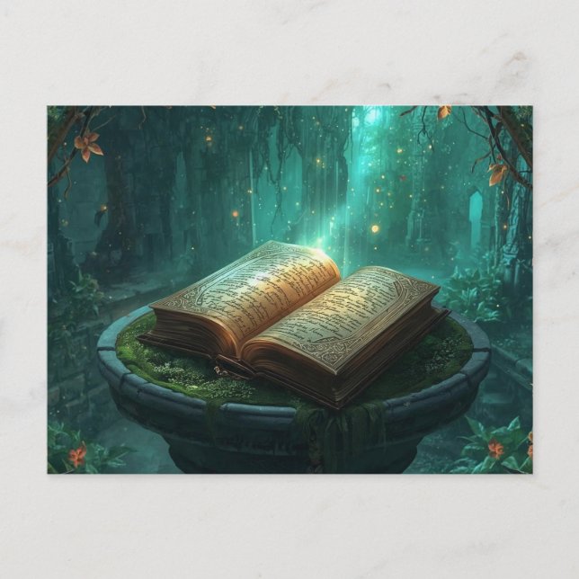 The Sacred Book of Moss and Magic Postcard (Front)