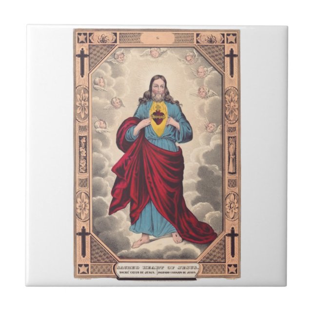 The Sacred Heart of Jesus Ceramic Tile (Front)