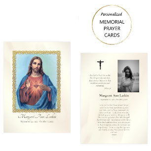 The Sacred Heart of Jesus Funeral Prayer Card
