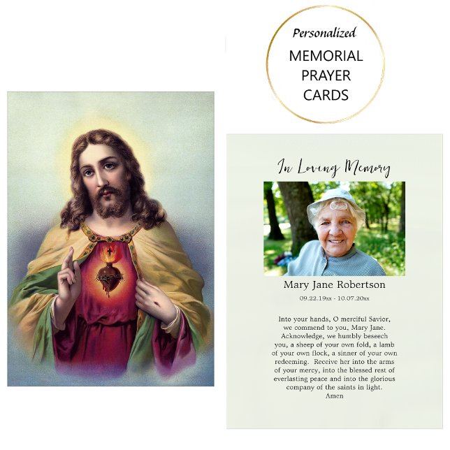 The Sacred Heart of Jesus Funeral Prayer Card      (Creator Uploaded)