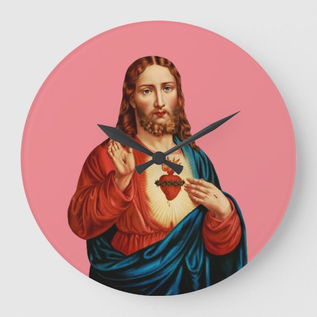 The Sacred Heart of Jesus Large Clock (Front)