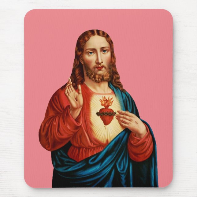 The Sacred Heart of Jesus Mouse Pad (Front)