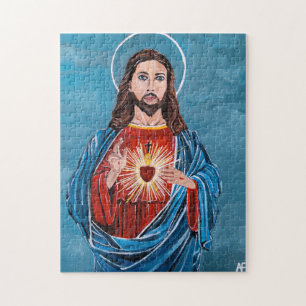 The Sacred Heart Painting by Alfred Fox Jigsaw Puzzle