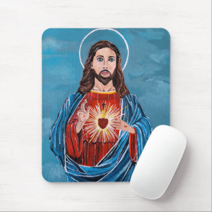 The Sacred Heart Painting by Alfred Fox Mouse Pad