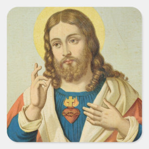 The Sacred Heart Square Sticker