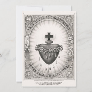 The Sacred Heart - This House Is Consecrated To Th Holiday Card
