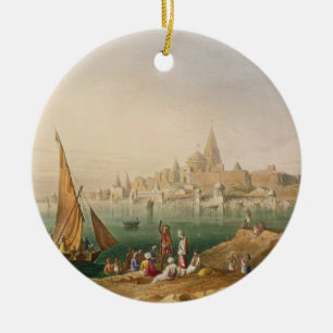 The Sacred Town and Temples of Dwarka, from Volume Ceramic Tree Decoration