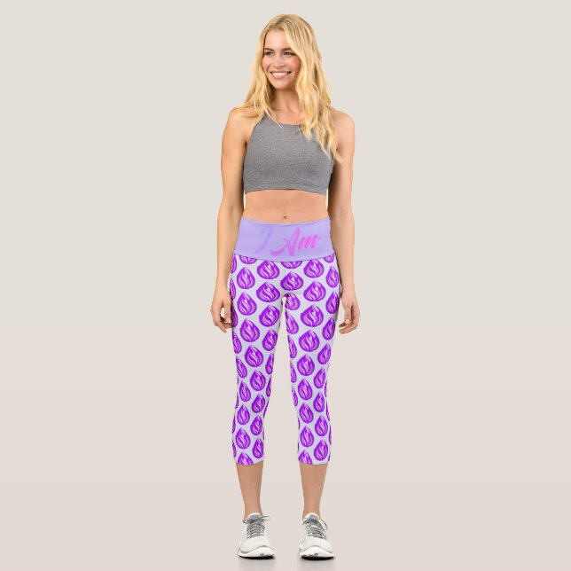 The Sacred Violet Flame - I Am Capri Leggings (Front)