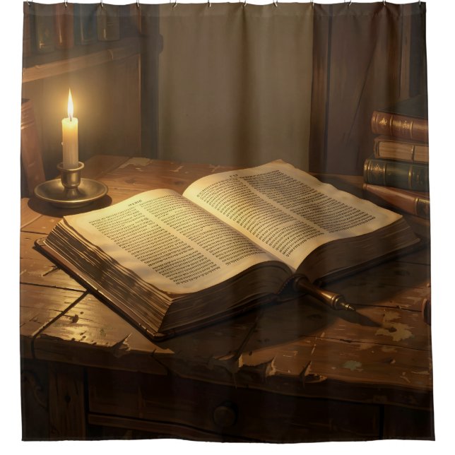 The Sacred Word – Holy Scripture Art Shower Curtain (Front)
