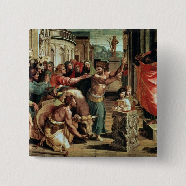 The Sacrifice at Lystra (cartoon for the Sistine C 15 Cm Square Badge (Front)