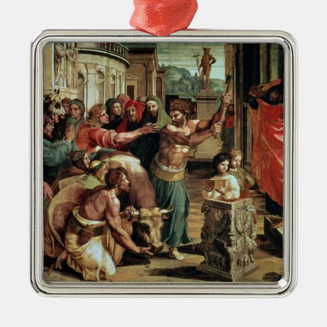 The Sacrifice at Lystra (cartoon for the Sistine C Metal Ornament (Front)