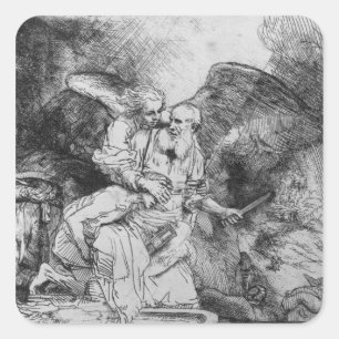 The Sacrifice of Abraham, 1645 Square Sticker