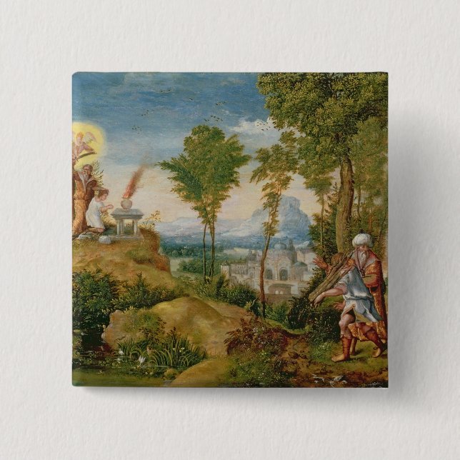The Sacrifice of Isaac 15 Cm Square Badge (Front)