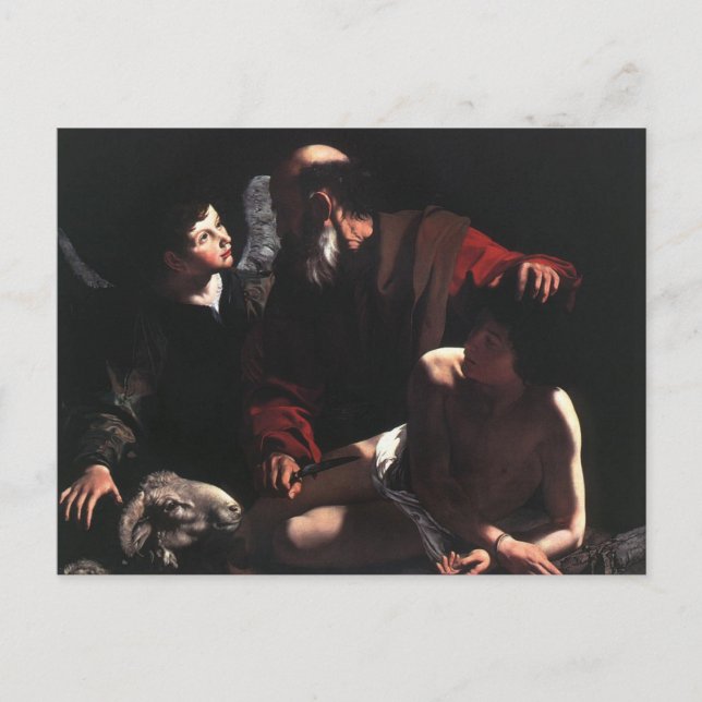 The Sacrifice of Isaac by Caravaggio Postcard (Front)