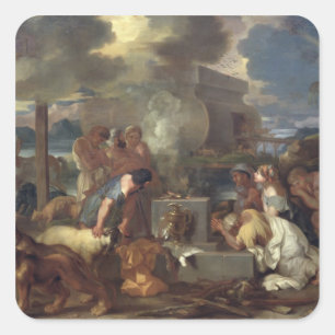 The Sacrifice of Noah, c.1640 Square Sticker