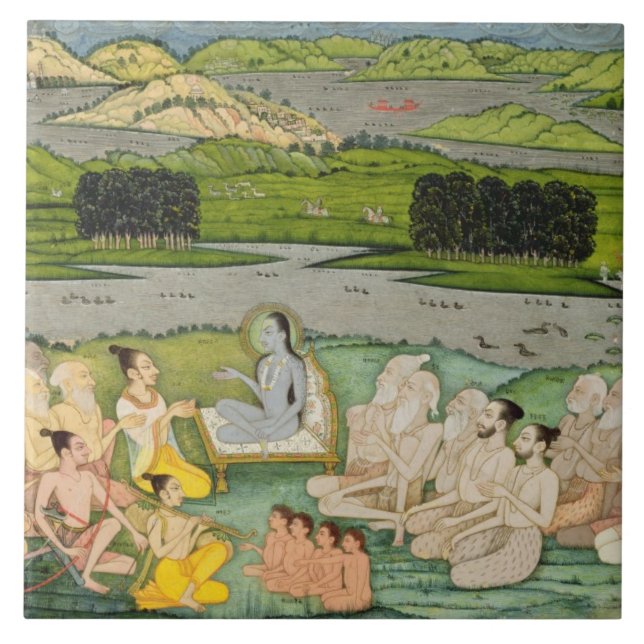 The sage Shuku Deva addressing King Parikshit & a Tile (Front)