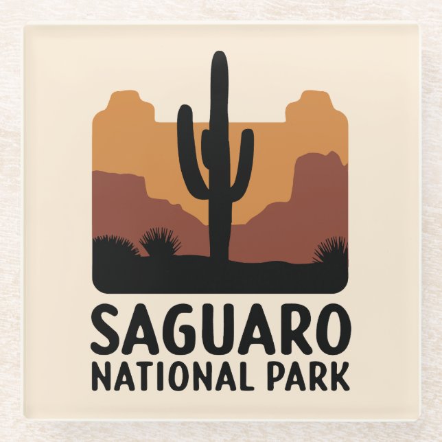 The Saguaro Cactus Glass Coaster (Front)