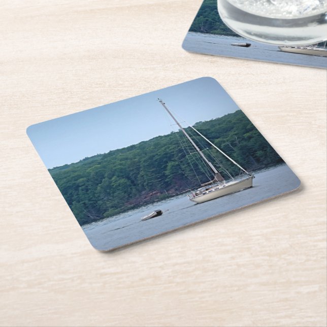 The Sailing Life Square Paper Coaster (Angled)
