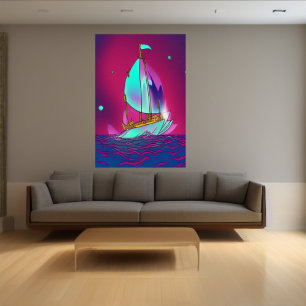 The Sailing ship   AI Art Poster