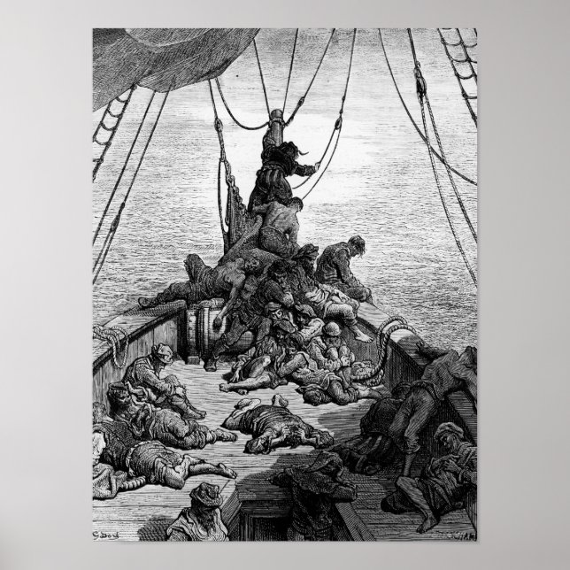 The sailors becalmed and tormented by thirst poster (Front)