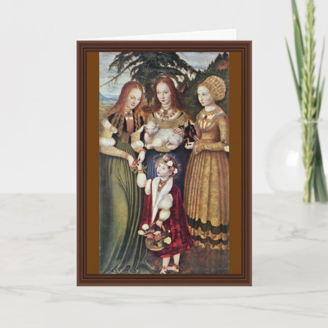 The Saints Agnes And Dorothy Kunigunde By Cranach Card (Front)
