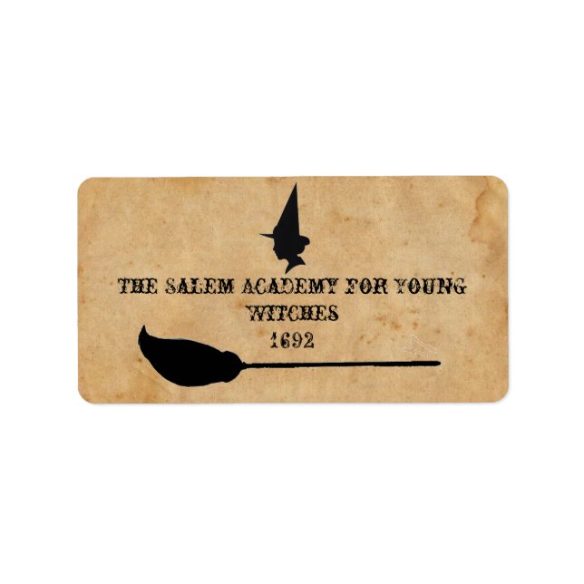 The Salem Academy for Young Witches Label (Front)