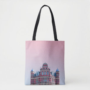 THE SALISBURY BUILDING UNDER PINK SKIES TOTE BAG