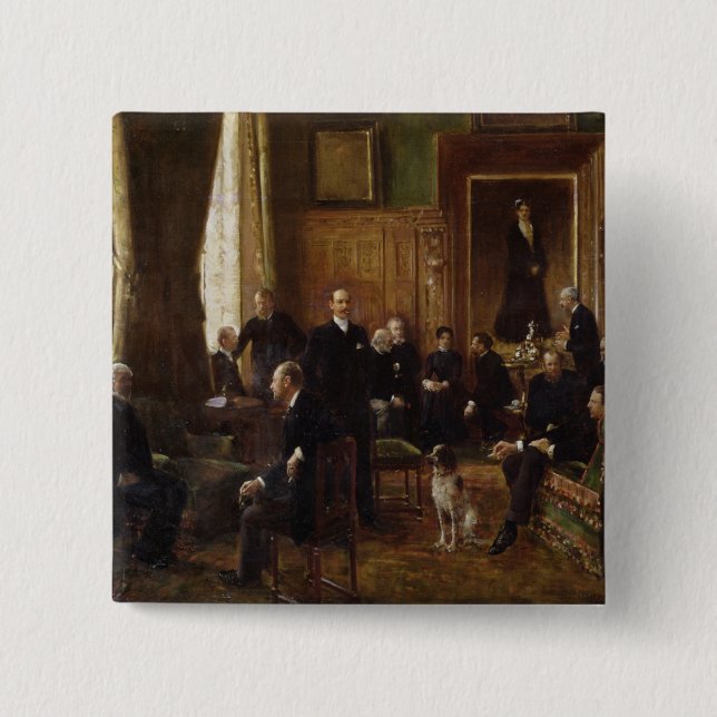 The Salon of the Countess Potocka, 1887 15 Cm Square Badge (Front)