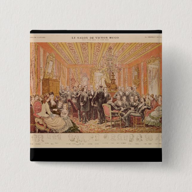 The Salon of Victor Hugo 15 Cm Square Badge (Front)