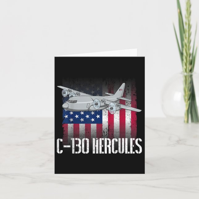 The Salty Veteran C-130 Hercules American Flag Mil Card (Front)
