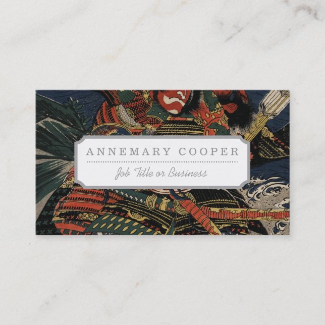 The samurai warriors Tadanori and Noritsune Business Card (Front)