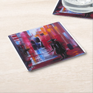 The Samurai's Horizon Painting by Alfred Fox Square Paper Coaster