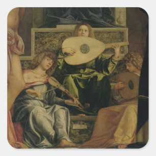 The San Giobbe Altarpiece, detail of angels playin Square Sticker