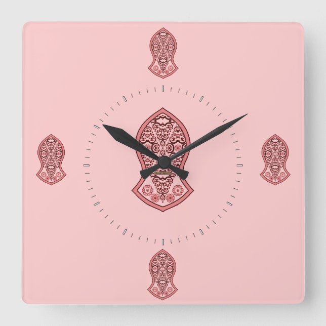 The Sandal Of The Prophet (Henna)(Red) Square Wall Clock (Front)