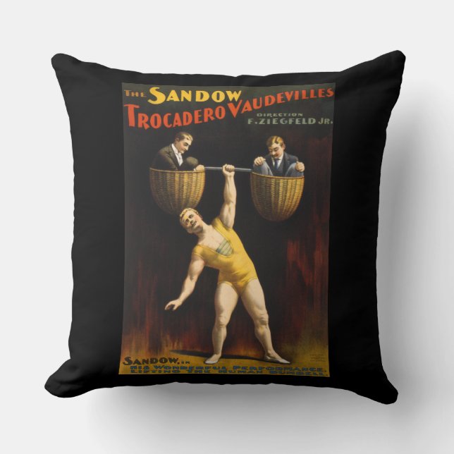 The Sandow Eugen Sandow Vaudeville Weightlifter  Cushion (Front)