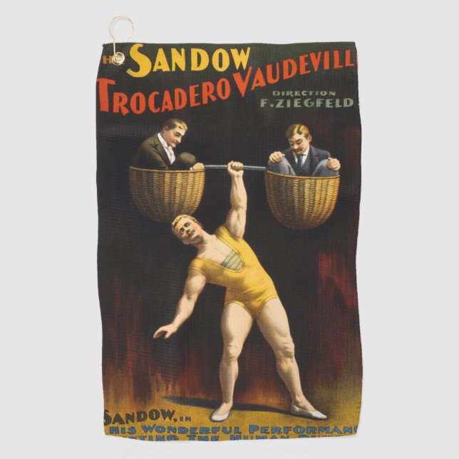 The Sandow Eugen Sandow Vaudeville Weightlifter  Golf Towel (Front)