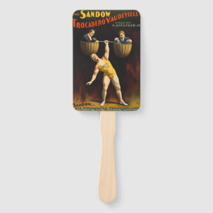 The Sandow Eugen Sandow Vaudeville Weightlifter Hand Fan