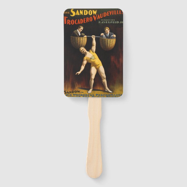 The Sandow Eugen Sandow Vaudeville Weightlifter  Hand Fan (Front)
