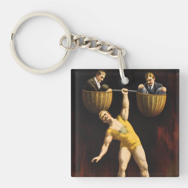 The Sandow Eugen Sandow Vaudeville Weightlifter  Key Ring (Front)
