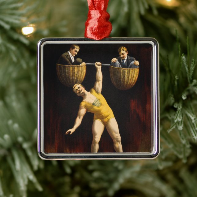 The Sandow Eugen Sandow Vaudeville Weightlifter  Metal Ornament (Tree)