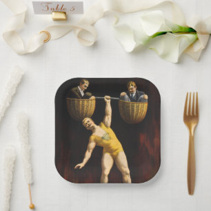 The Sandow Eugen Sandow Vaudeville Weightlifter  Paper Plate